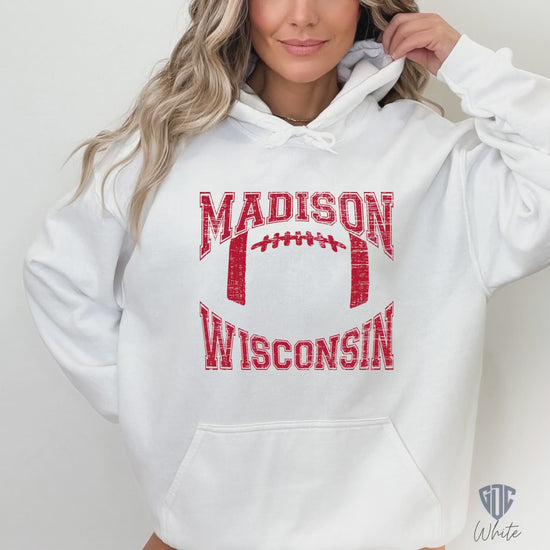 Madison Wisconsin Football Unisex Heavy Blend™ Hooded Sweatshirt