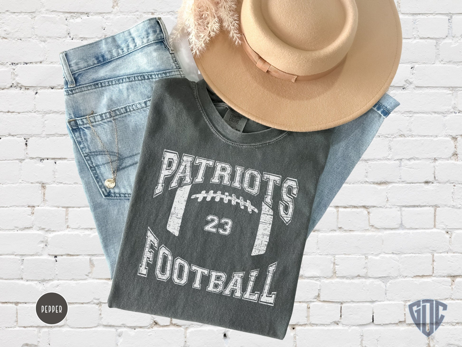 Womens Patriots Football Shirt, High School College Spirit Wear, Patriot Football Gift, Womans Patriot Apparel, Tee, Tshirt