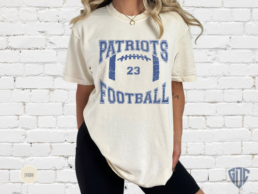 Womens Patriots Football Shirt, High School College Spirit Wear, Patriot Football Gift, Womans Patriot Apparel, Tee, Tshirt