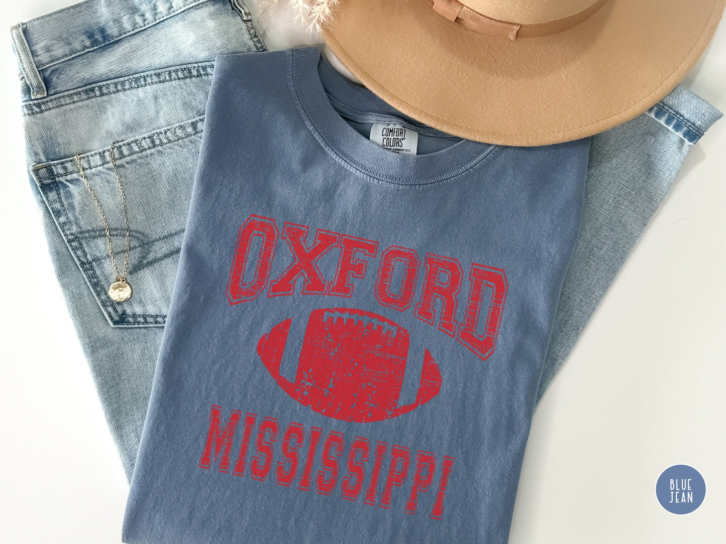 Oxford Mississippi Football Shirt for Women, Comfort Colors Football Shirt