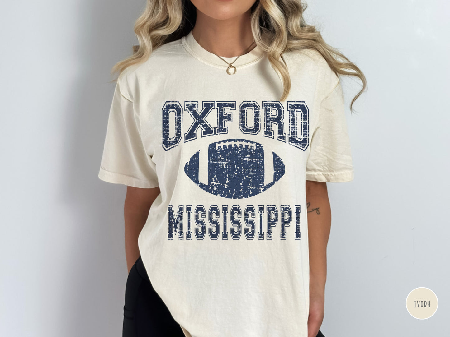 Oxford Mississippi Football Shirt for Women, Comfort Colors Football Shirt