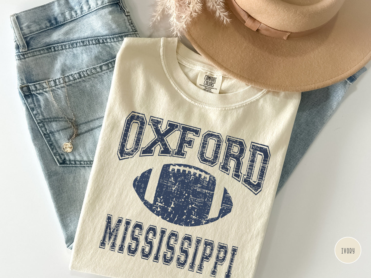 Oxford Mississippi Football Shirt for Women, Comfort Colors Football Shirt