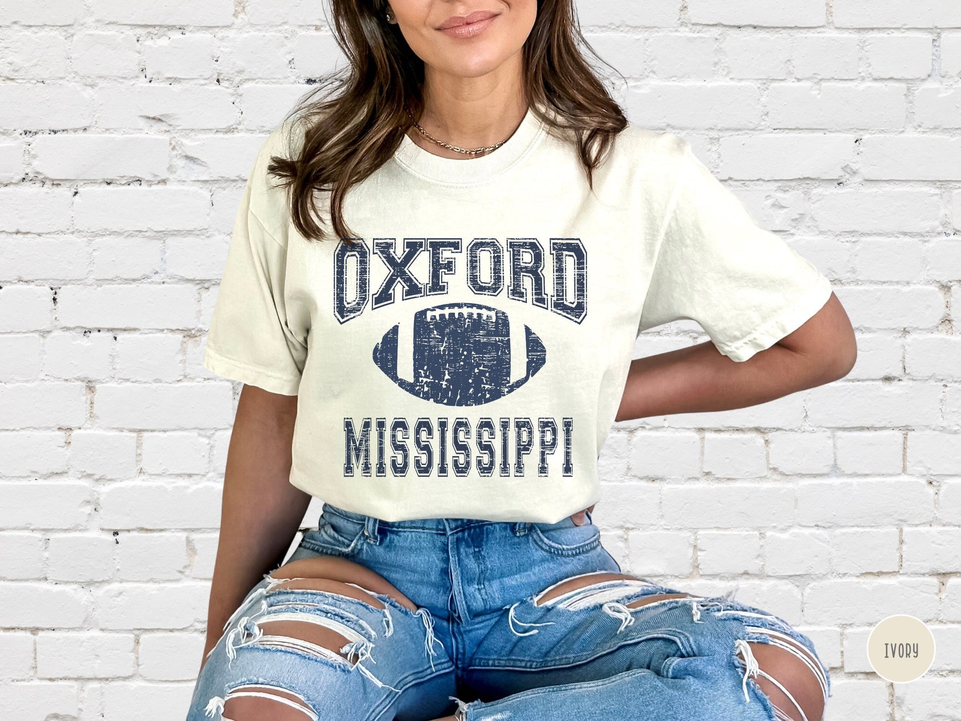 Oxford Mississippi Football Shirt for Women, Comfort Colors Football Shirt