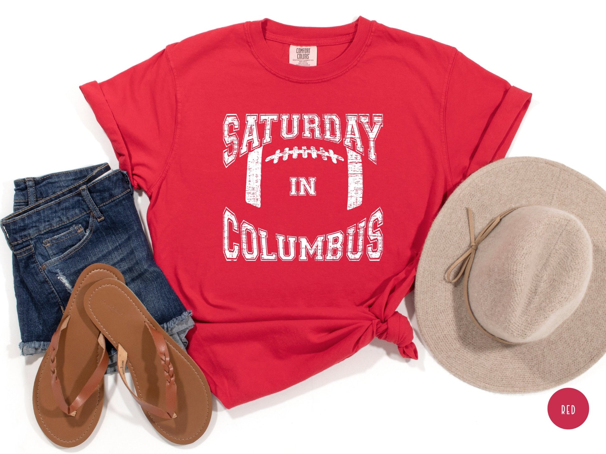 Vintage Ohio State Football Shirt, Saturday in Columbus Tshirt, OSU GameDay Tee, OSU Buckeyes T-shirt for Tailgating Gift for Her