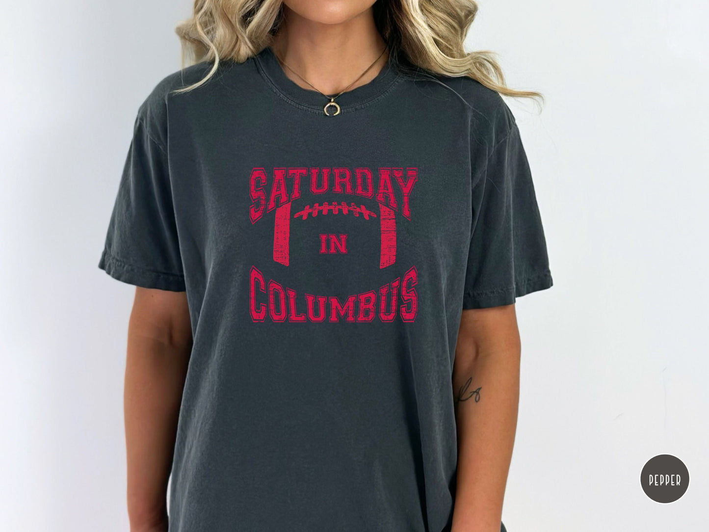 Vintage Saturday in Columbus Football Shirt, GameDay Tee, Columbus OH T-shirt for Tailgating Gift for Her