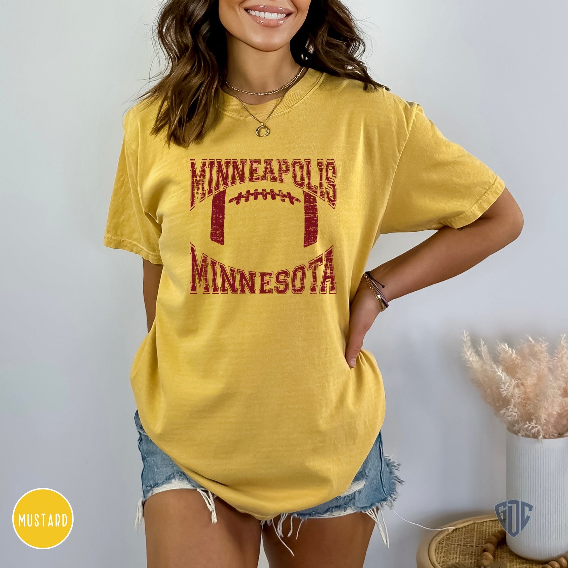 Minneapolis Minnesota Football Shirt, Oversized GameDay Apparel, Vintage Style Graphic Tee Gift