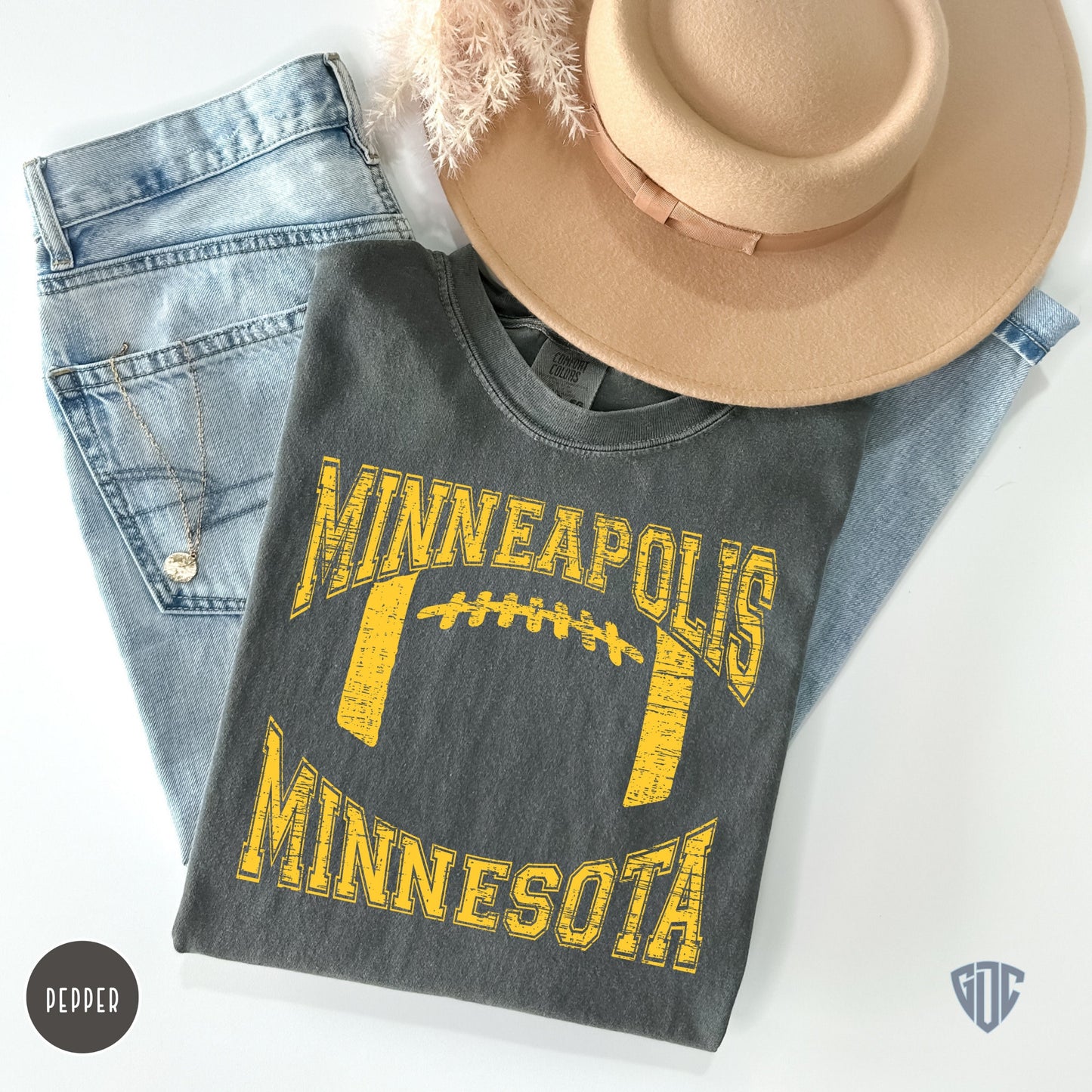 Minneapolis Minnesota Football Shirt, Oversized GameDay Apparel, Vintage Style Graphic Tee Gift