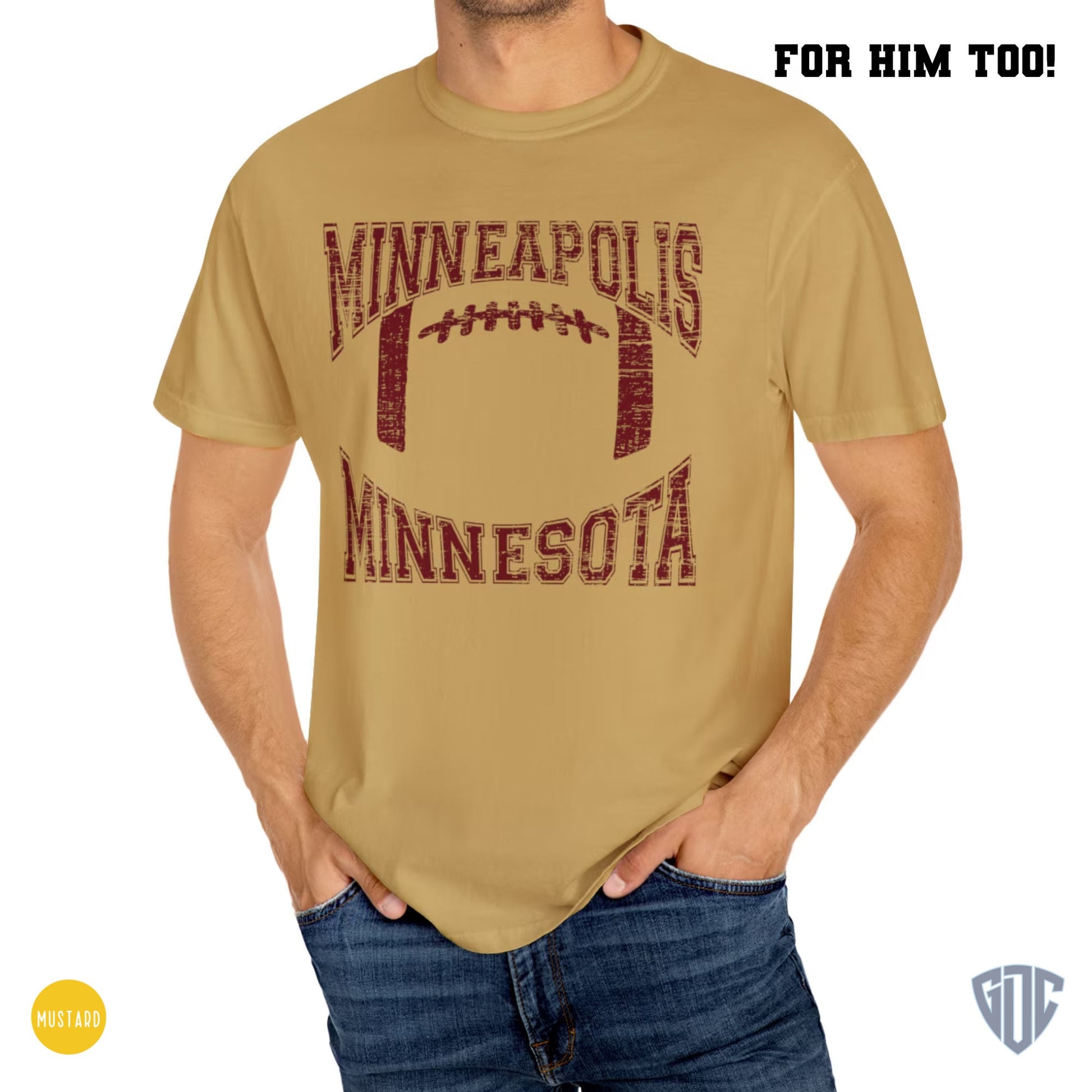 Minneapolis Minnesota Football Shirt, Oversized GameDay Apparel, Vintage Style Graphic Tee Gift