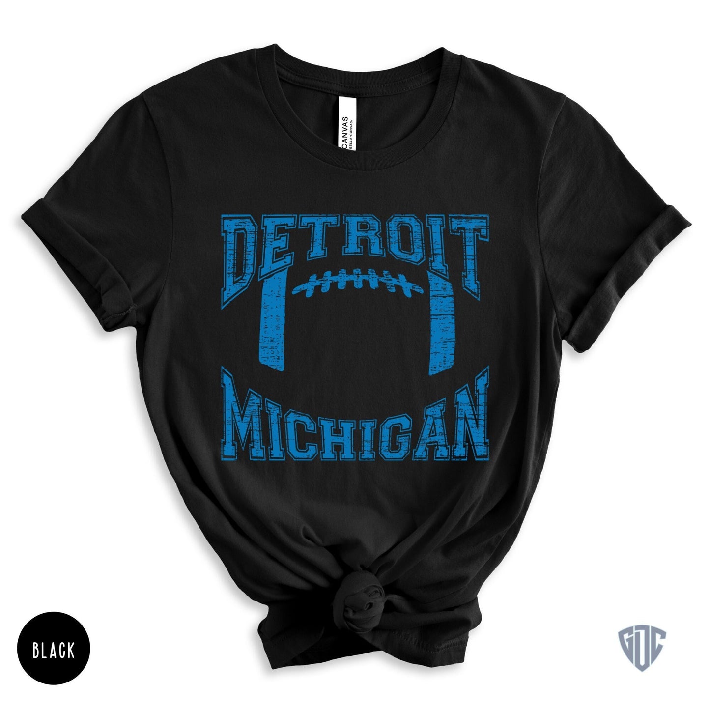 Detroit Lions Michigan Football Tshirt, Black Lions Tshirt for GameDay Tailgating