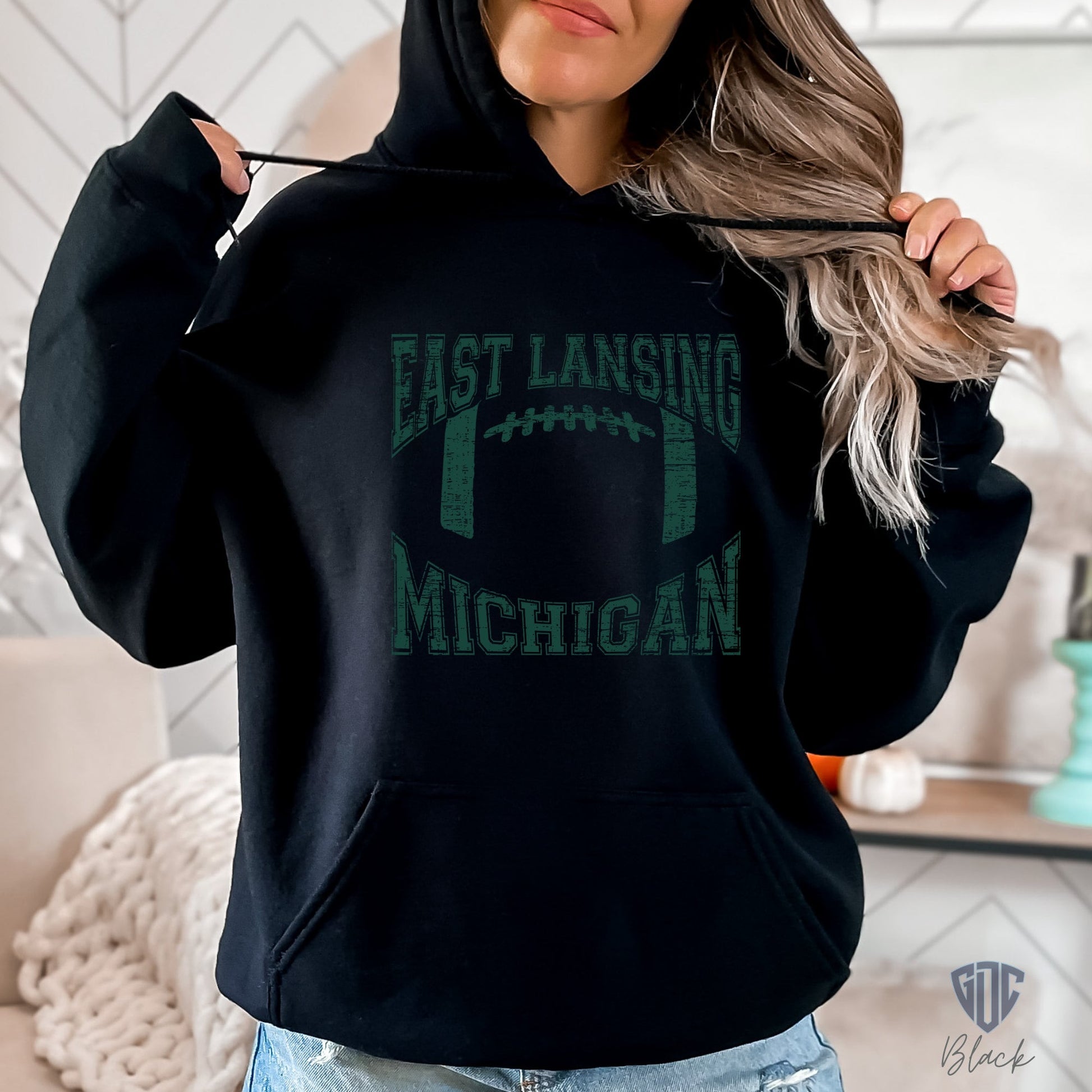 East Lansing Football Unisex Heavy Blend™ Hooded Sweatshirt