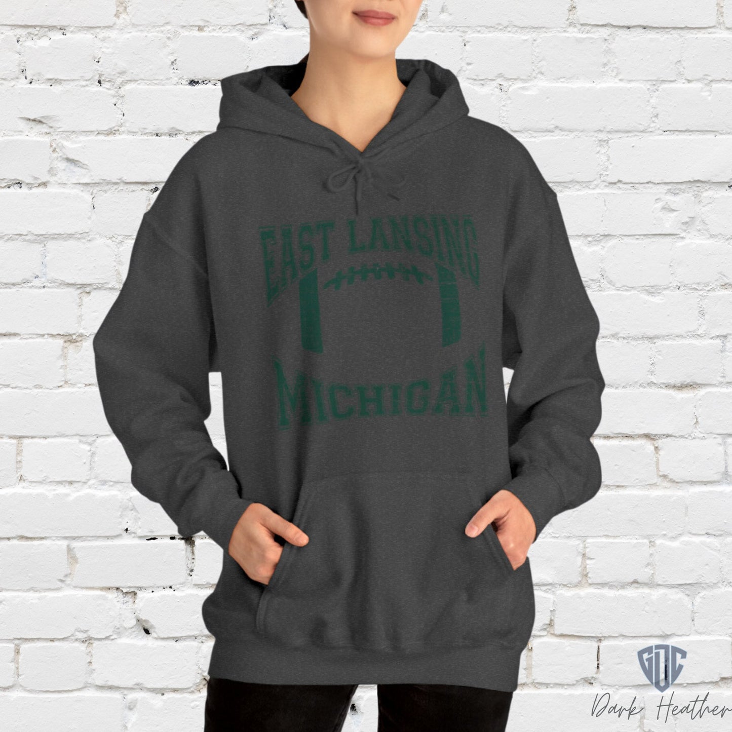 East Lansing Football Unisex Heavy Blend™ Hooded Sweatshirt