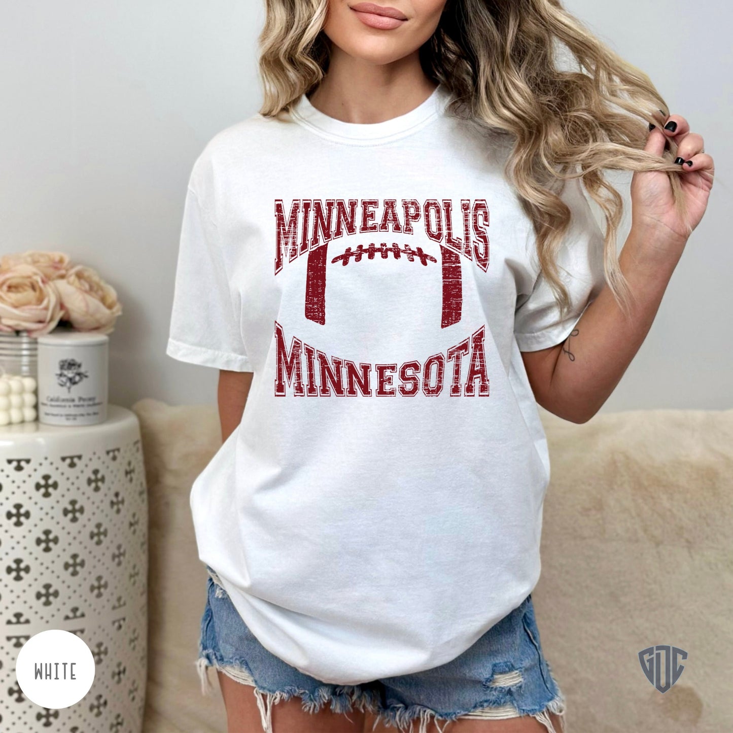 Minneapolis Minnesota Football Shirt, Oversized GameDay Apparel, Vintage Style Graphic Tee Gift