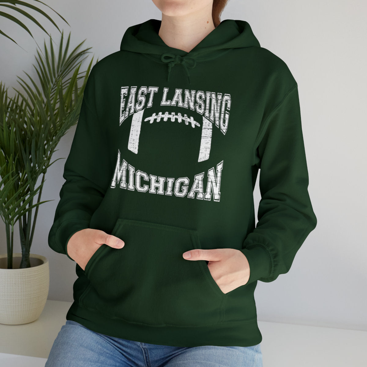 East Lansing Football Unisex Heavy Blend™ Hooded Sweatshirt